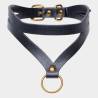 Bondage Baddie – Collier BDSM noir O-ring or