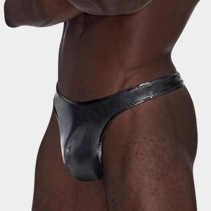 String Wetlook Noir Homme – Male Power