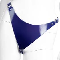 String en cuir indigo anneaux argentés