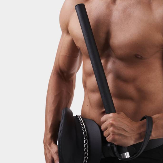 Matraque BDSM cuir noir – truncheon fetish police