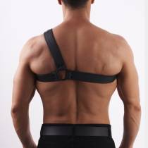 Harnais torse cuir souple Y noir – harnais poitrine BDSM L/XL