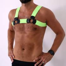 Harnais torse rubber vert – harnais poitrine fetish L/XL