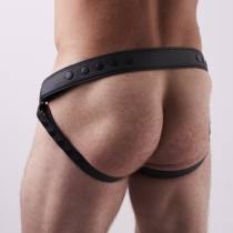 Jockstrap cuir à pressions noir – Leather Jock Snaps Black L/XL