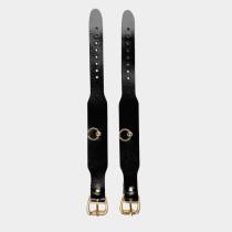 Menottes de chevilles en cuir noir et or