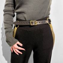 Ceinture cuir + chaînes