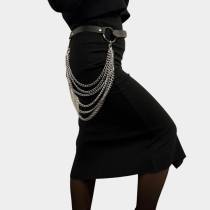 Ceinture cuir + chaînes