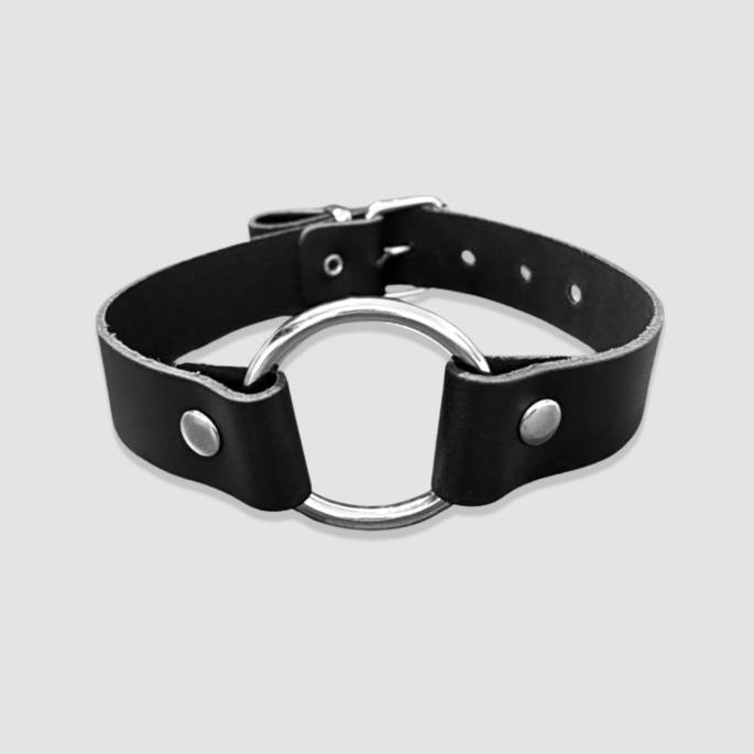COLLIER CUIR ANNEAU