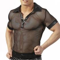POLOSHIRT AUS NETZ UND LYCRA