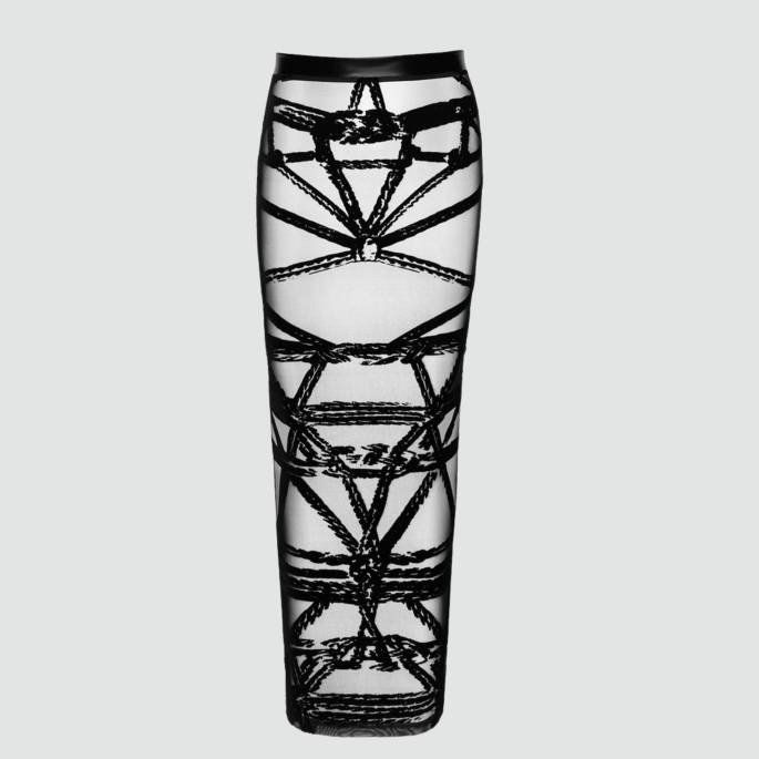 Jupe longue voile bondage