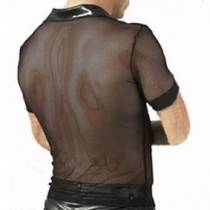 POLOSHIRT AUS NETZ UND LYCRA