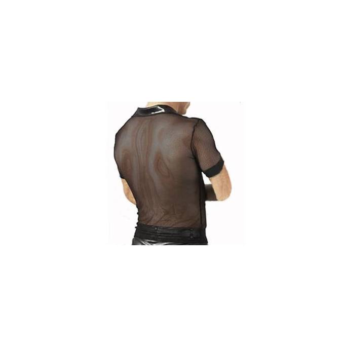 POLOSHIRT AUS NETZ UND LYCRA