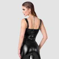 Top Wetlook corset lacet