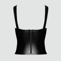 Top Wetlook corset lacet