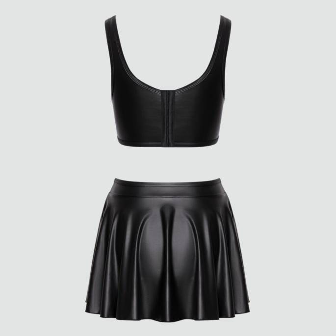 Jupe patineuse & crop top wetlook