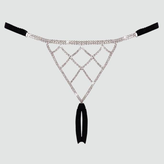 String ouvert bijou strass