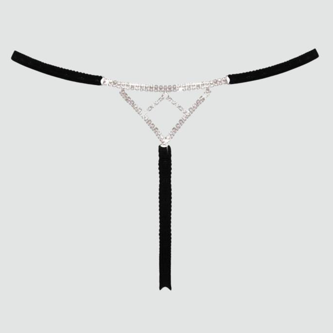 String ouvert bijou strass