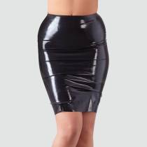 Jupe 3/4 Latex noir