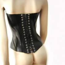SCHWARZES LATEXKORSETT