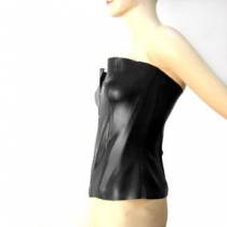 SCHWARZES LATEXKORSETT