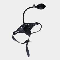Bâillon cuir gode interne gonflable