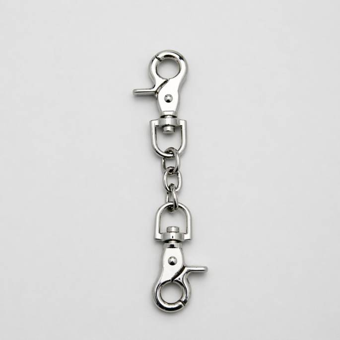 CHAINE CHROME 2 MOUSQUETONS