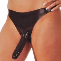 SLIP DA DONNA IN LATTICE CON DILDO ESTERNO