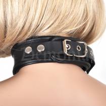 COLLIER CUIR NOIR AVEC ANNEAU