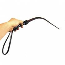 BLACK AND BROWN LEATHER WHIP