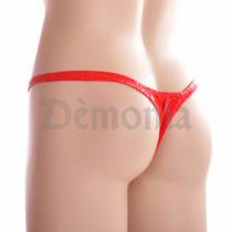 STRING TRAVESTI VINYLE ROUGE