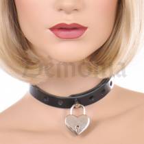 LEATHER NECKLACE + HEART LOCK