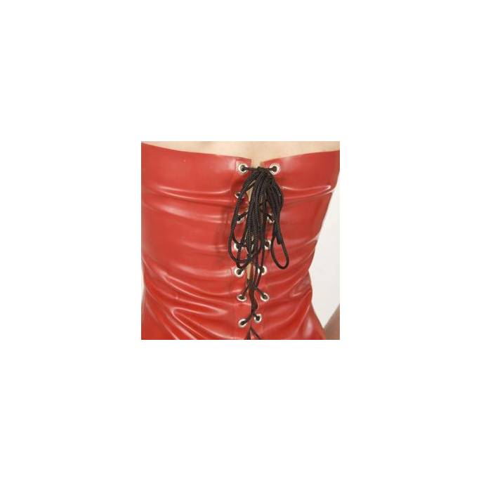LANGES ROTES LATEXKLEID
