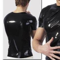 SCHWARZES LATEX-T-SHIRT