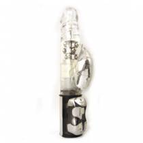 CONSOLADOR VIBRADOR GIRATORIO TRANSPARENTE