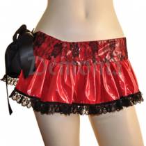 MICRO FALDA VINILO ROJO + ENCAJE