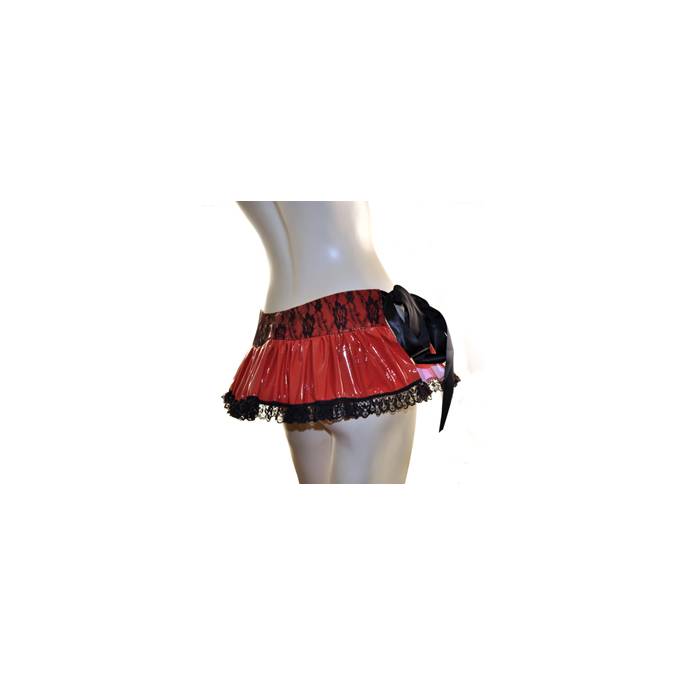 MICRO SKIRT VINYL RED + LACE