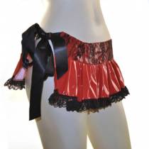 MICRO FALDA VINILO ROJO + ENCAJE
