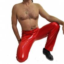 RED VINYL PANTS