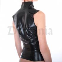 LATEX ZIP AND LACE TOP