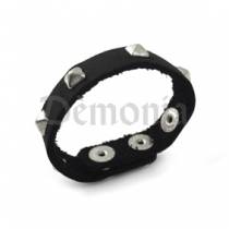 COCKRING CUERO 2 BROCHES NEGRO