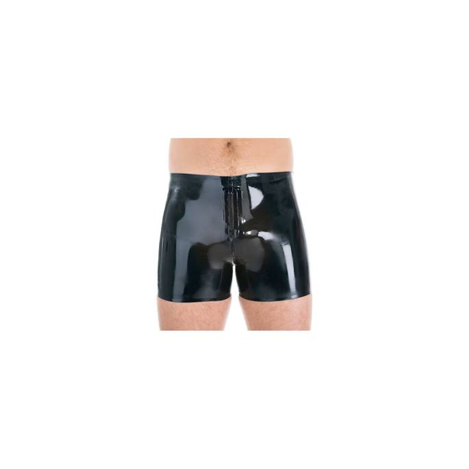 LATEX SHORTS WITH ZIP