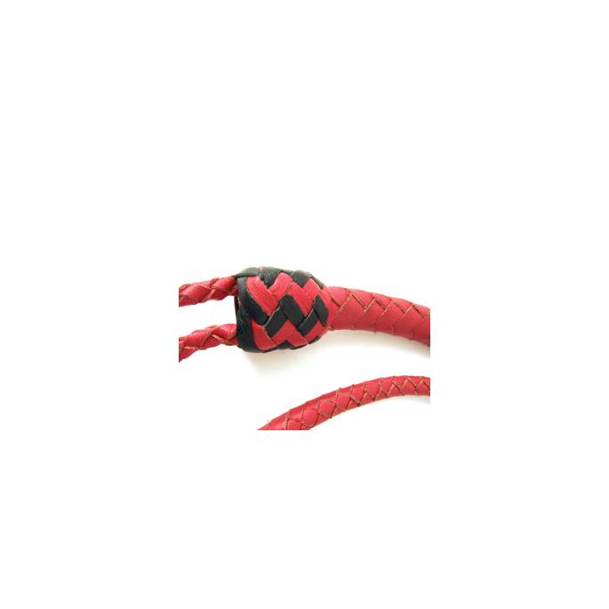 FOUET CUIR ROUGE AVEC MECHE