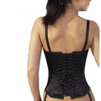 BLACK SATIN CORSET TOPLESS