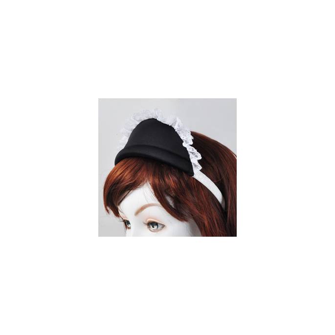 Bandeau Large Blanc à Volants - Accessoire Cheveux Soubrette/gothique/lolita, Cosplay, Fête