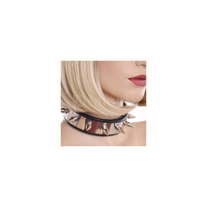 COLLAR DE CUERO Y METAL (8 PUNTOS)