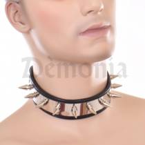 COLLIER CUIR ET METAL (8 POINTES)
