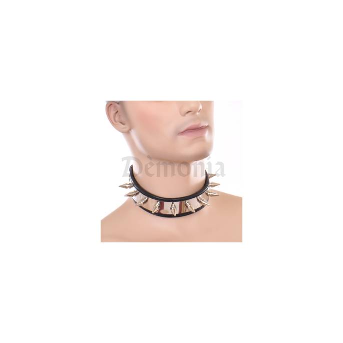HALSBAND AUS LEDER UND METALL (8 SPITZEN)