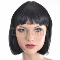 KURZE SCHWARZE KARO-PERÜCKE