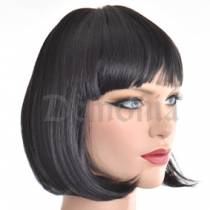 KURZE SCHWARZE KARO-PERÜCKE