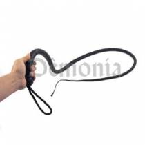 BLACK LEATHER WHIP + HANDLE