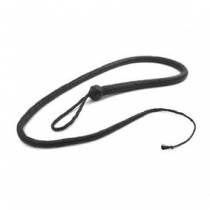 BLACK LEATHER WHIP + HANDLE